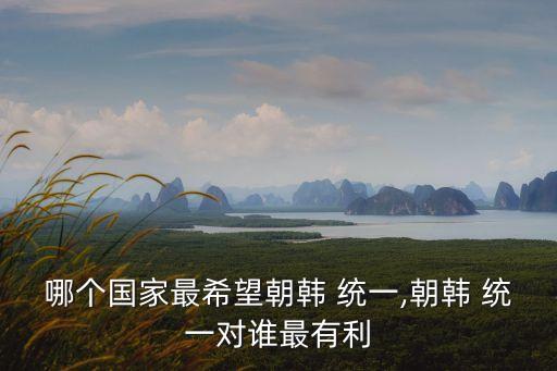 哪個國家最希望朝韓 統一,朝韓 統一對誰最有利