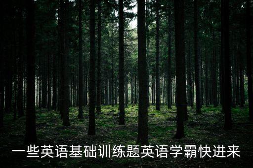 英語基礎訓練，英語的基礎訓練