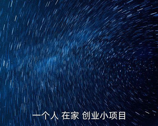 一個人 在家 創業小項目