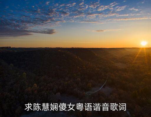 傻女歌詞，求陳慧嫻傻女粵語諧音歌詞