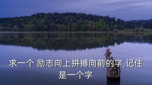 求一個 勵志向上拼搏向前的字,記住是一個字