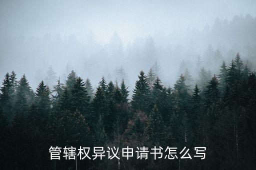管轄權異議申請書怎么寫