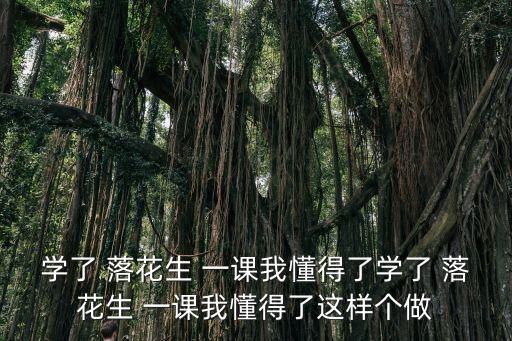 學了 落花生 一課我懂得了學了 落花生 一課我懂得了這樣個做