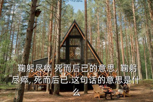  鞠躬盡瘁 死而后已的意思, 鞠躬盡瘁, 死而后已.這句話的意思是什么