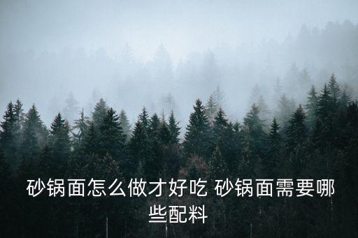  砂鍋面怎么做才好吃 砂鍋面需要哪些配料