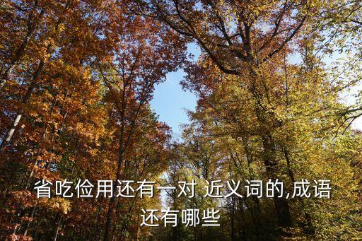 省吃儉用的近義詞,人生沒完沒了帶字成語
