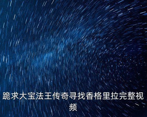跪求大寶法王傳奇尋找香格里拉完整視頻