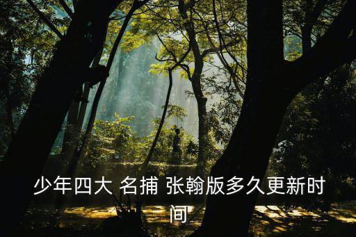  少年四大 名捕 張翰版多久更新時間