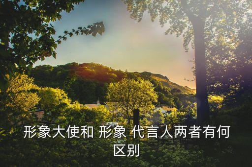  形象大使和 形象 代言人兩者有何區(qū)別