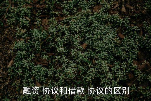  融資 協(xié)議和借款 協(xié)議的區(qū)別