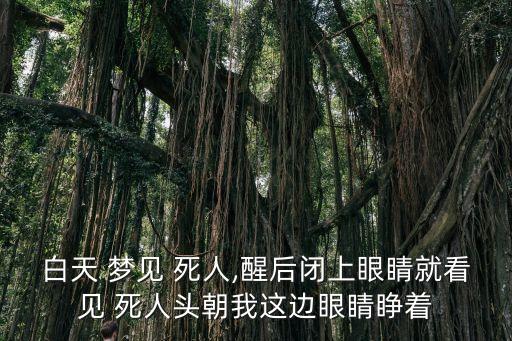 白天 夢見 死人,醒后閉上眼睛就看見 死人頭朝我這邊眼睛睜著