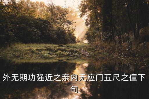 外無期功強近之親，外無期功強近之親內無應門五尺之僮下句