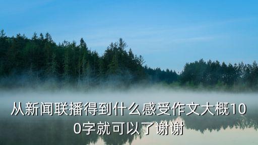 新聞聯播心得體會，從新聞聯播得到什么感受作文大概100字就可以了謝謝