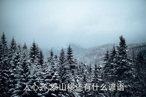  人心齊,泰山移還有什么諺語