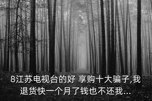 8江蘇電視臺的好 享購十大騙子,我退貨快一個月了錢也不還我...