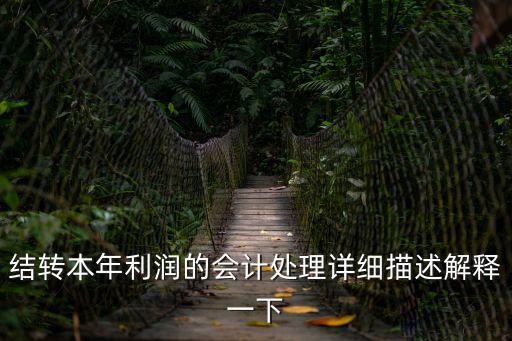 結轉本年利潤的會計處理詳細描述解釋一下