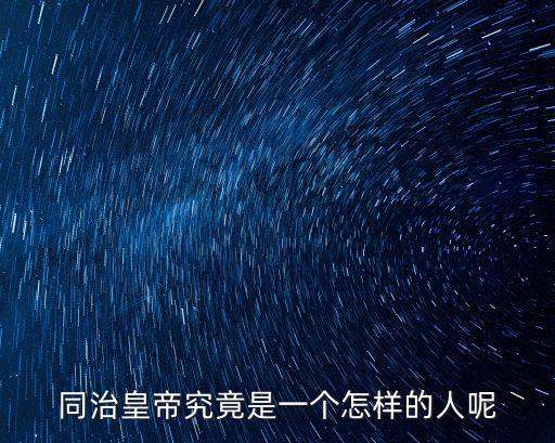 同治皇帝究竟是一個怎樣的人呢