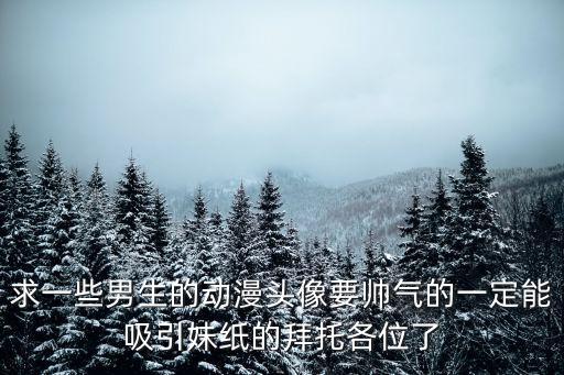求一些男生的動漫頭像要帥氣的一定能吸引妹紙的拜托各位了