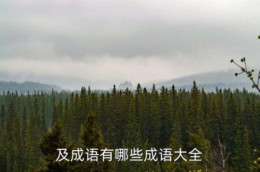及字成語，及字開頭的成語有哪些
