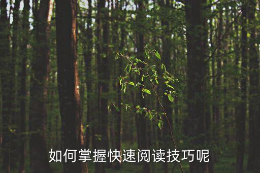 快速閱讀的方法，有誰能夠快速閱讀請教快速閱讀的方法