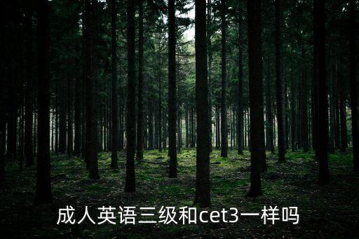 成人英文，成人英語三級和cet3一樣嗎