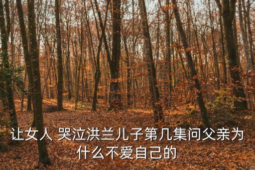 讓女人 哭泣洪蘭兒子第幾集問父親為什么不愛自己的