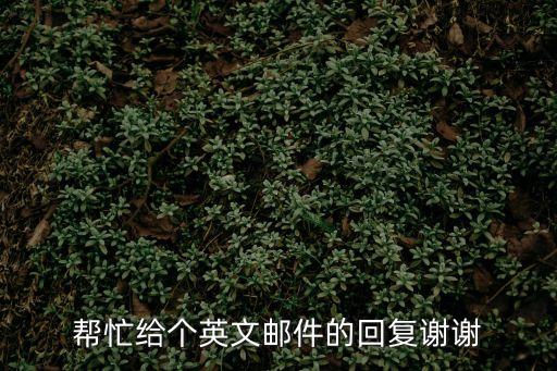 幫忙給個英文郵件的回復謝謝