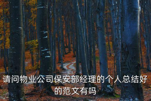 請(qǐng)問(wèn)物業(yè)公司保安部經(jīng)理的個(gè)人總結(jié)好的范文有嗎