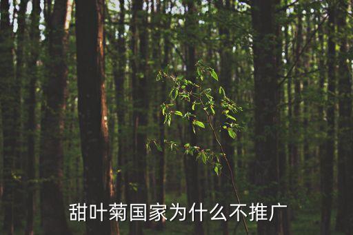  甜葉菊國家為什么不推廣