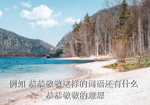 例如 恭恭敬敬這樣的詞語還有什么 恭恭敬敬的意思