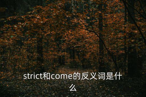 strict的反義詞，strict的反義詞是什么