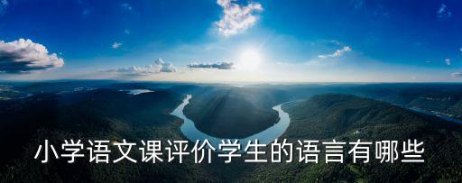 小學語文課評價學生的語言有哪些