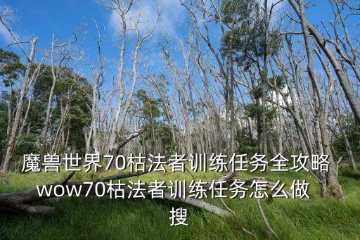 魔獸世界70枯法者訓練任務全攻略 wow70枯法者訓練任務怎么做  搜