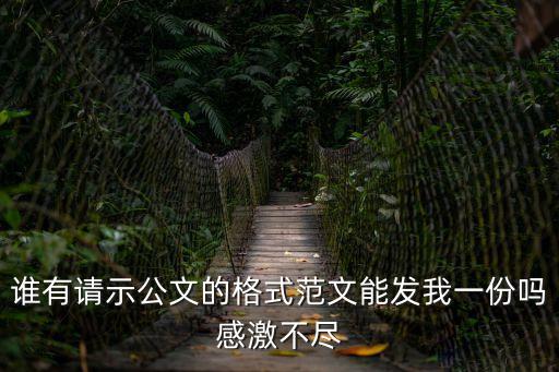 誰有請示公文的格式范文能發我一份嗎感激不盡