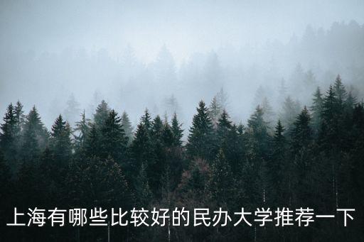 上海民辦大學，上海有哪些比較好的民辦大學推薦一下