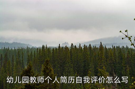 幼兒園教師個人簡歷自我評價怎么寫