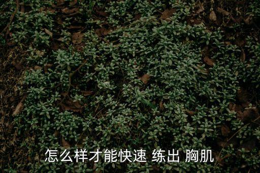 怎么樣才能快速 練出 胸肌