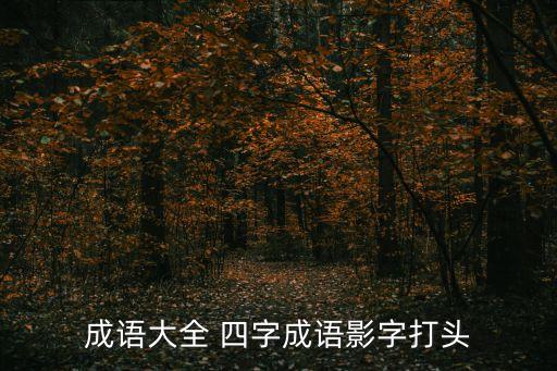 成語大全 四字成語影字打頭