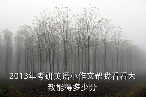 2013年考研英語小作文幫我看看大致能得多少分