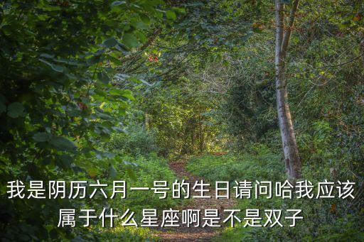 我是陰歷六月一號的生日請問哈我應該屬于什么星座啊是不是雙子