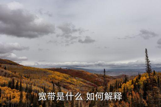 寬帶是什么 如何解釋
