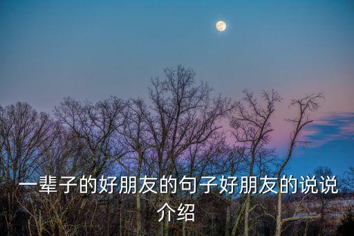  一輩子的好朋友的句子好朋友的說說介紹