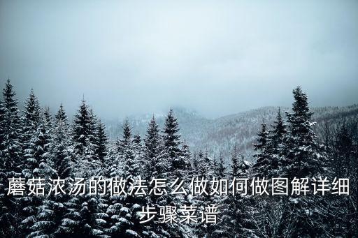 蘑菇濃湯的做法怎么做如何做圖解詳細步驟菜譜