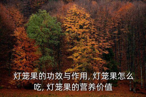  燈籠果的功效與作用, 燈籠果怎么吃, 燈籠果的營養價值
