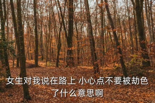 女生對我說在路上 小心點不要被劫色了什么意思啊