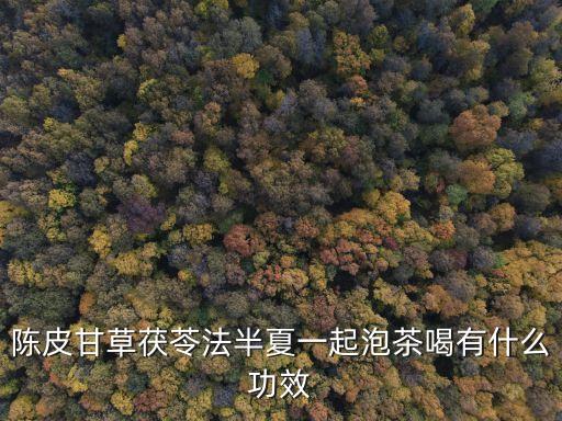 法半夏的功效，陳皮甘草茯苓法半夏一起泡茶喝有什么功效