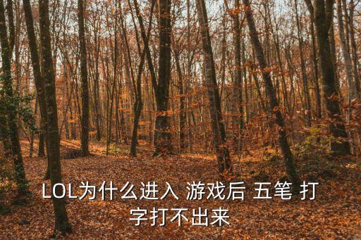 LOL為什么進入 游戲后 五筆 打字打不出來