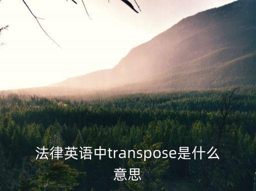法律英語中transpose是什么意思