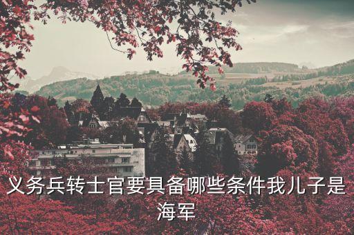 義務兵轉士官要具備哪些條件我兒子是海軍