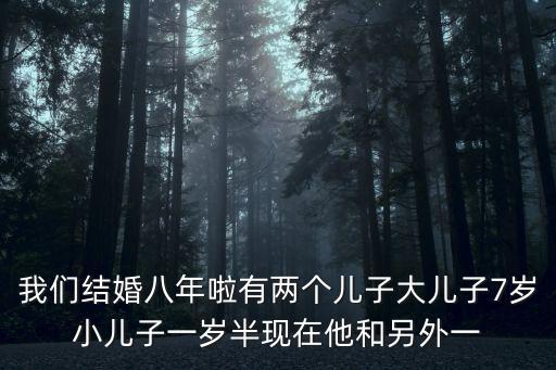 我們結(jié)婚八年啦有兩個兒子大兒子7歲小兒子一歲半現(xiàn)在他和另外一
